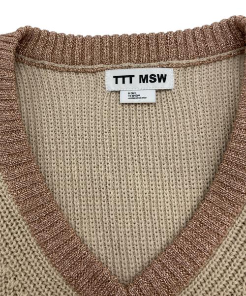 TTT MSW（ティー）TTT MSW (ティー) Lame knit vest ベージュ サイズ:Mの古着・服飾アイテム