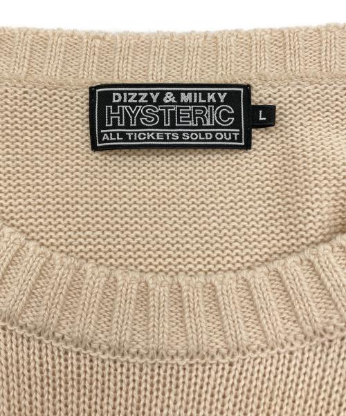 Hysteric Glamour（ヒステリックグラマー）Hysteric Glamour (ヒステリックグラマー) HYSTERIC TEDDYジャガードセーター ベージュ サイズ:Lの古着・服飾アイテム