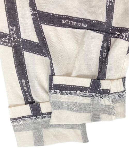 HERMES（エルメス）HERMES (エルメス) ボルデュック柄カットソー ホワイト サイズ:MEの古着・服飾アイテム