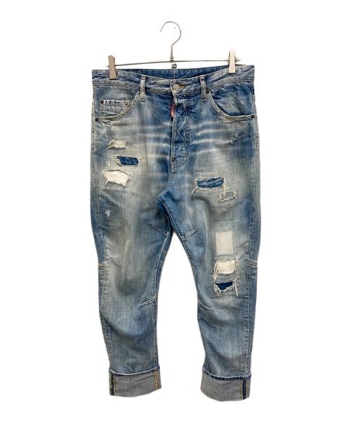 DSQUARED2（ディースクエアード）DSQUARED2 (ディースクエアード) ダメージデニムパンツ インディゴ サイズ:46の古着・服飾アイテム