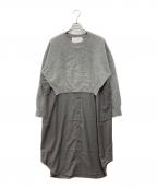 ADAWASアダワス）の古着「LAYERED DRESS」｜グレー