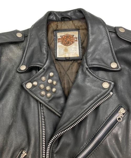 HARLEY-DAVIDSON（ハーレーダビッドソン）HARLEY-DAVIDSON (ハーレーダビッドソン) ダブルライダースジャケット ブラック サイズ:SIZE 40の古着・服飾アイテム