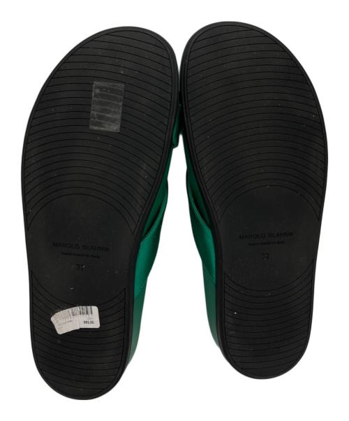 Manolo Blahnik（マノロブラニク）Manolo Blahnik (マノロブラニク) CHILANGHI サンダル グリーン サイズ:37の古着・服飾アイテム