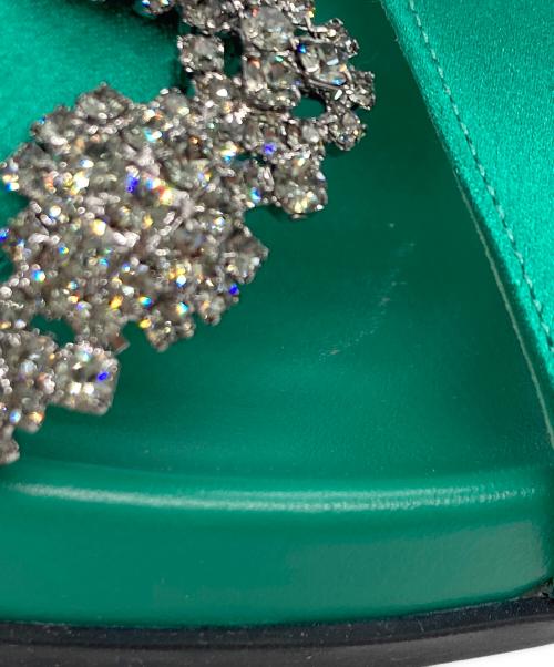 Manolo Blahnik（マノロブラニク）Manolo Blahnik (マノロブラニク) CHILANGHI サンダル グリーン サイズ:37の古着・服飾アイテム