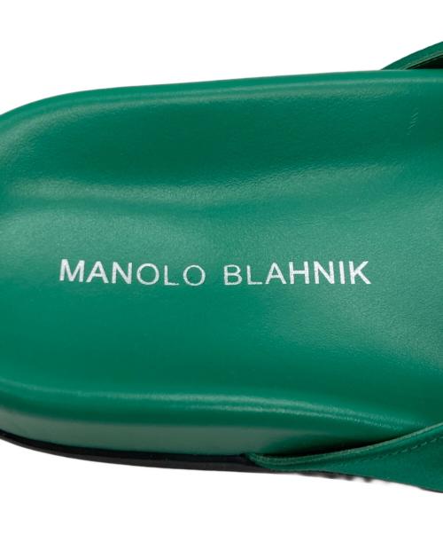 Manolo Blahnik（マノロブラニク）Manolo Blahnik (マノロブラニク) CHILANGHI サンダル グリーン サイズ:37の古着・服飾アイテム