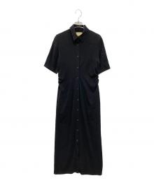 UNITED ARROWS（ユナイテッドアローズ）の古着「ギャザーロングワンピース」｜ブラック