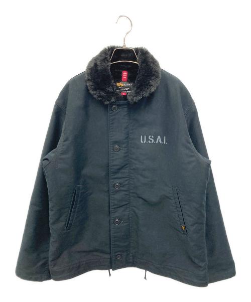 ALPHA（アルファ）ALPHA (アルファ) N-1 デッキジャケット ブラック サイズ:XLの古着・服飾アイテム