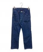 Pherrow'sフェローズ）の古着「ウォバッシュ ストライプ ワークパンツ」｜ネイビー