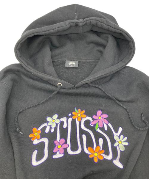 stussy（ステューシー）stussy (ステューシー) Collegiate Floral Applique Pullover Hoodie ブラック サイズ:SIZE Sの古着・服飾アイテム