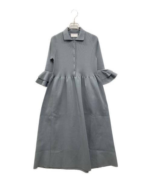 rosy monster（ロージーモンスター）rosy monster (ロージーモンスター) ラッフルニットシャツワンピース グレー サイズ:Sの古着・服飾アイテム