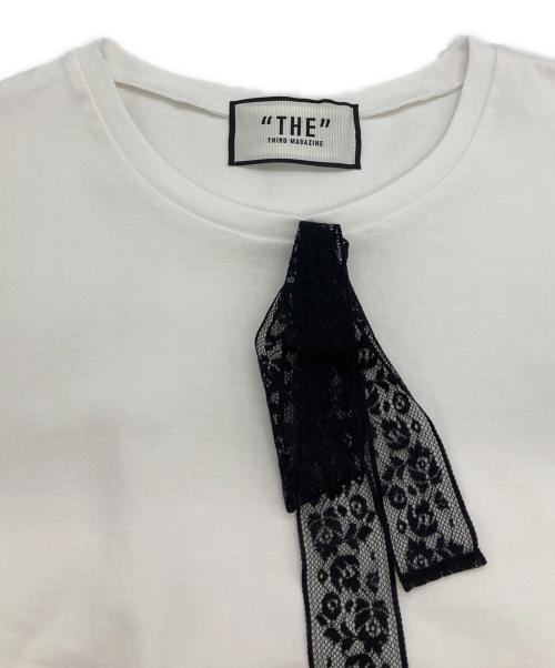 THIRD MAGAZINE（サードマガジン）THIRD MAGAZINE (サードマガジン) リボンTシャツ ホワイト サイズ:M 未使用品の古着・服飾アイテム