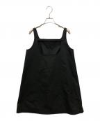 OBLIオブリ）の古着「Uラインジャンパーワンピース」｜ブラック
