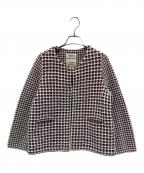 Coohemコーヘン）の古着「ツイードニットジャケット」｜ネイビー×レッド