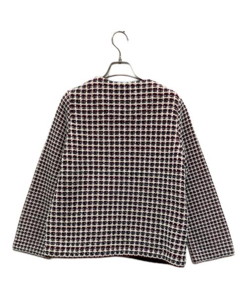 Coohem（コーヘン）Coohem (コーヘン) ツイードニットジャケット ネイビー×レッド サイズ:Mの古着・服飾アイテム