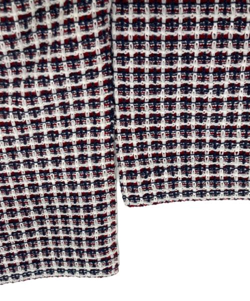 Coohem（コーヘン）Coohem (コーヘン) ツイードニットジャケット ネイビー×レッド サイズ:Mの古着・服飾アイテム