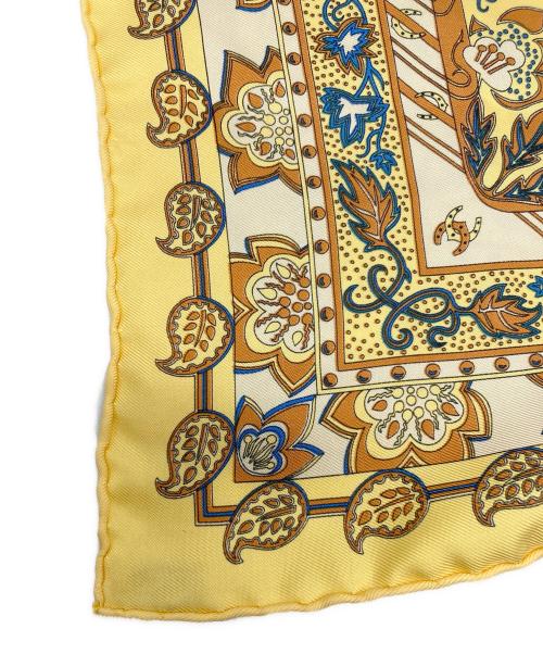 HERMES（エルメス）HERMES (エルメス) CHASSE EN INDE カレ40 イエローの古着・服飾アイテム