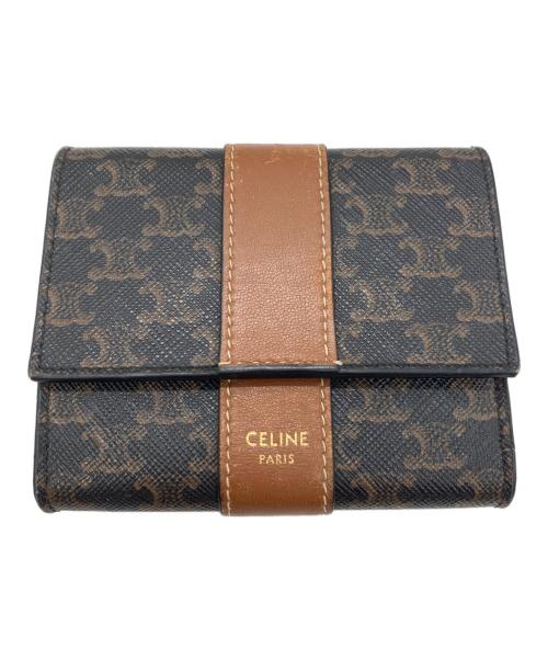 CELINE（セリーヌ）CELINE (セリーヌ) Small Trifold Wallet ブラウンの古着・服飾アイテム