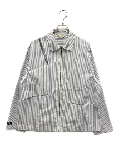 jieda（ジエダ）Jieda (ジエダ) RIPSTOP HOLE ZIP SHIRT JACKET ブルー×ホワイト サイズ:2の古着・服飾アイテム