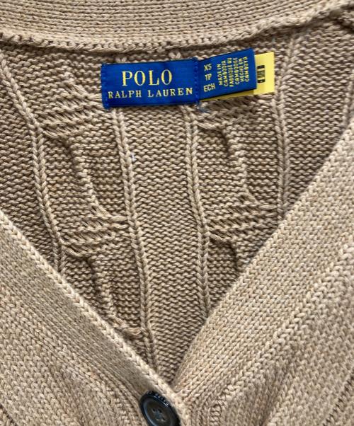 POLO RALPH LAUREN（ポロ・ラルフローレン）POLO RALPH LAUREN (ポロ・ラルフローレン) ケーブルニットカーディガン ブラウン サイズ:XSの古着・服飾アイテム
