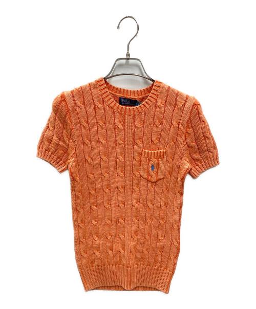 POLO RALPH LAUREN（ポロ・ラルフローレン）POLO RALPH LAUREN (ポロ・ラルフローレン) 半袖ケーブルニット オレンジ サイズ:XS 未使用品の古着・服飾アイテム