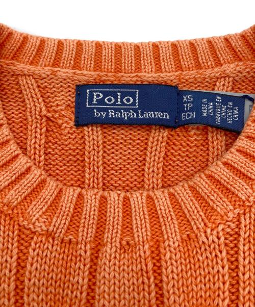 POLO RALPH LAUREN（ポロ・ラルフローレン）POLO RALPH LAUREN (ポロ・ラルフローレン) 半袖ケーブルニット オレンジ サイズ:XS 未使用品の古着・服飾アイテム
