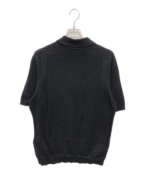 STONE ISLAND（ストーンアイランド）STONE ISLAND (ストーンアイランド) KNIT POLO SHIRT SHORT SLEEVE ブラック サイズ:XLの古着・服飾アイテム