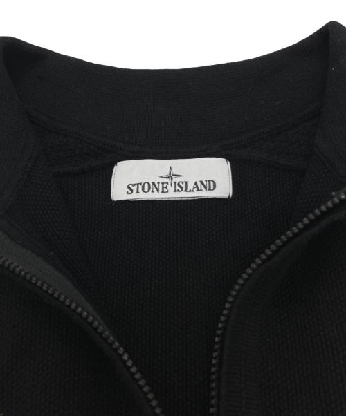 STONE ISLAND（ストーンアイランド）STONE ISLAND (ストーンアイランド) KNIT POLO SHIRT SHORT SLEEVE ブラック サイズ:XLの古着・服飾アイテム