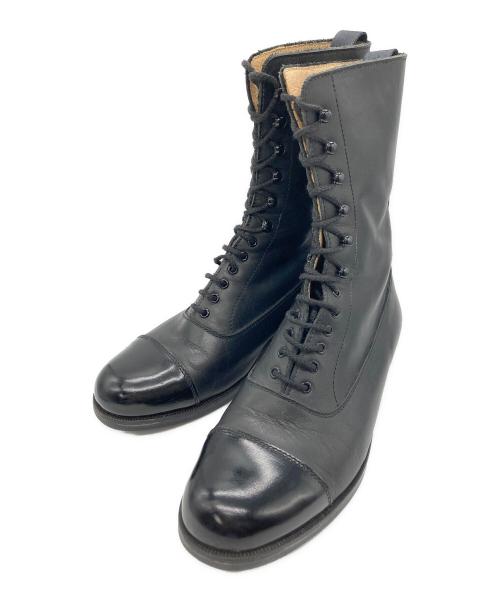 YOHJI YAMAMOTO（ヨウジヤマモト）YOHJI YAMAMOTO (ヨウジヤマモト) レースアップブーツ ブラック サイズ:Mの古着・服飾アイテム