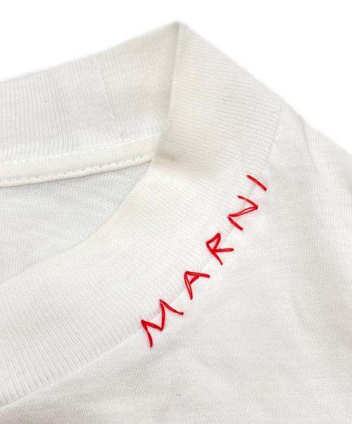 MARNI（マルニ）MARNI (マルニ) ネックロゴTシャツ ホワイト サイズ:44の古着・服飾アイテム