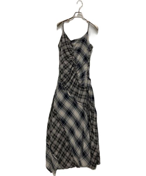 MAISON SPECIAL（メゾンスペシャル）MAISON SPECIAL (メゾンスペシャル) Plaid Pattern Combination Frill Dress ブラック×ホワイト サイズ:36の古着・服飾アイテム