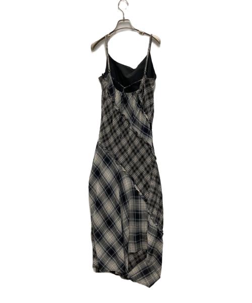 MAISON SPECIAL（メゾンスペシャル）MAISON SPECIAL (メゾンスペシャル) Plaid Pattern Combination Frill Dress ブラック×ホワイト サイズ:36の古着・服飾アイテム