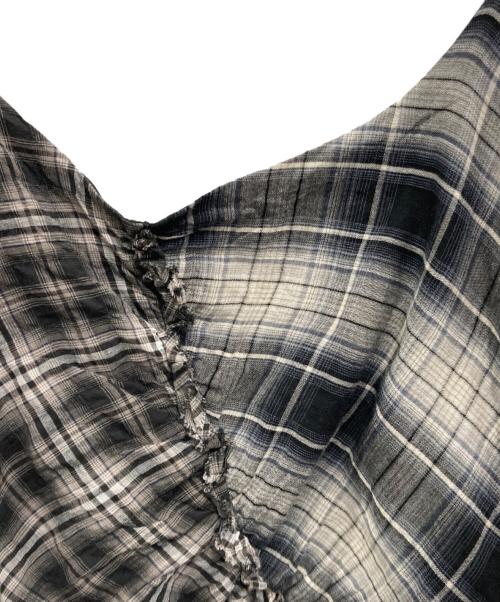 MAISON SPECIAL（メゾンスペシャル）MAISON SPECIAL (メゾンスペシャル) Plaid Pattern Combination Frill Dress ブラック×ホワイト サイズ:36の古着・服飾アイテム