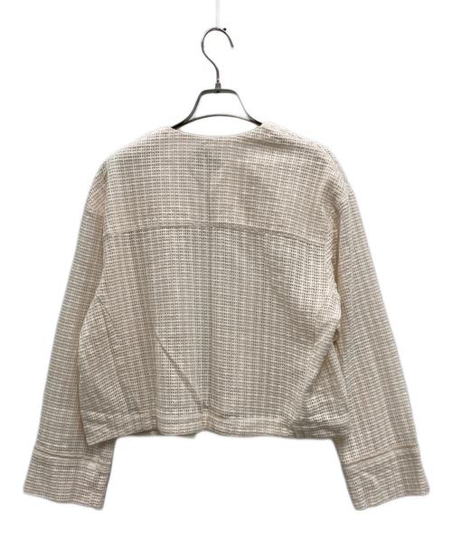 green label relaxing（グリーンレーベルリラクシング）green label relaxing (グリーンレーベルリラクシング) カラミレースノーカラージャケット アイボリー サイズ:FREEの古着・服飾アイテム