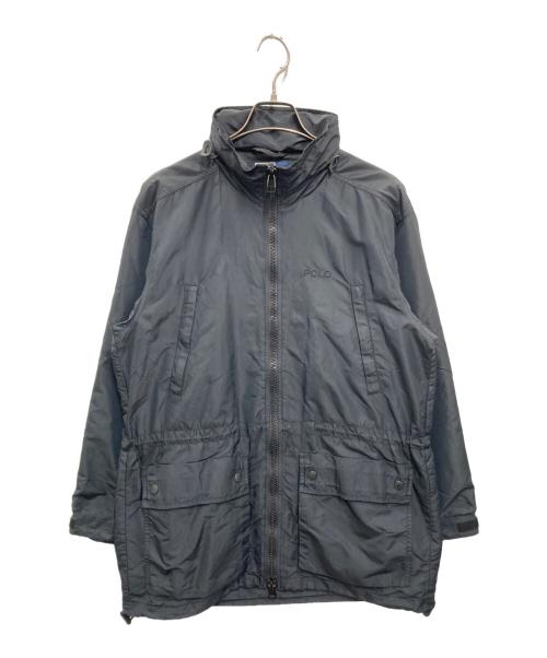 POLO RALPH LAUREN（ポロ・ラルフローレン）POLO RALPH LAUREN (ポロ・ラルフローレン) ナイロンフーデッドコート ブラック サイズ:Mの古着・服飾アイテム