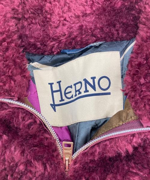 HERNO（ヘルノ）HERNO (ヘルノ) ECO-FUR BOMBER JACKET パープル サイズ:42の古着・服飾アイテム
