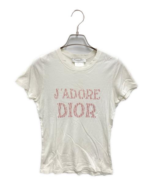 Christian Dior（クリスチャン ディオール）Christian Dior (クリスチャン ディオール) J′ADORE DIORロゴTシャツ ホワイト サイズ:42の古着・服飾アイテム