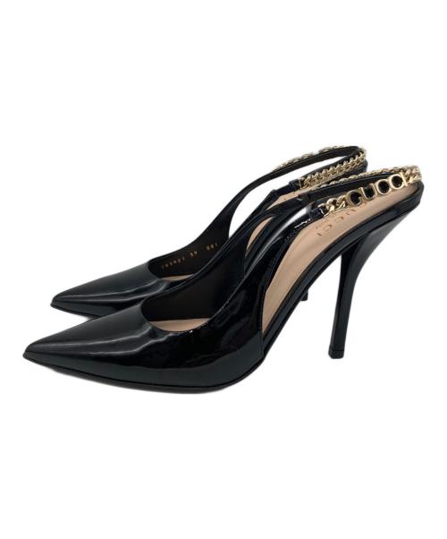 GUCCI（グッチ）GUCCI (グッチ) シニョリーアスリングバックパンプス ブラック サイズ:39の古着・服飾アイテム