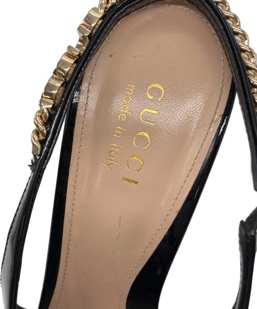 GUCCI（グッチ）GUCCI (グッチ) シニョリーアスリングバックパンプス ブラック サイズ:39の古着・服飾アイテム