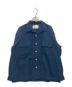 J.S HOMESTEADジャーナルスタンダード ホームステッド）の古着「Stead COTTON SUEDE OPEN SHIRT」｜ネイビー