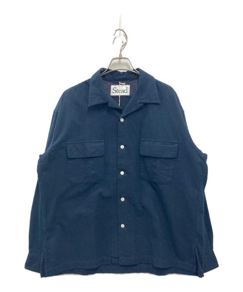 J.S HOMESTEAD（ジャーナルスタンダード ホームステッド）J.S HOMESTEAD (ジャーナルスタンダード ホームステッド) Stead COTTON SUEDE OPEN SHIRT ネイビー サイズ:Mの古着・服飾アイテム