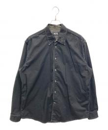 DIESEL（ディーゼル）の古着「S-WEEZER ダメージ加工シャツ」｜ブラック×カーキ