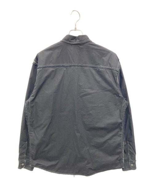 DIESEL（ディーゼル）DIESEL (ディーゼル) S-WEEZER ダメージ加工シャツ ブラック×カーキ サイズ:Mの古着・服飾アイテム