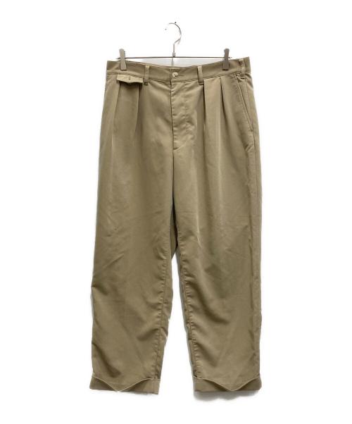 BEAMS PLUS（ビームスプラス）BEAMS PLUS (ビームスプラス) 2 Pleats Trousers PE Twill ベージュ サイズ:Lの古着・服飾アイテム
