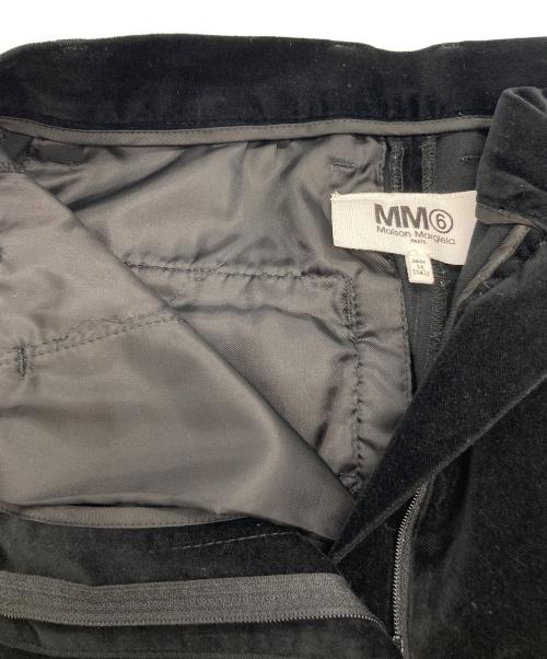 MM6 Maison Margiela（エムエムシックスメゾンマルジェラ）MM6 Maison Margiela (エムエムシックスメゾンマルジェラ) サイドライン ストレートワイドパンツ ブラック サイズ:38の古着・服飾アイテム