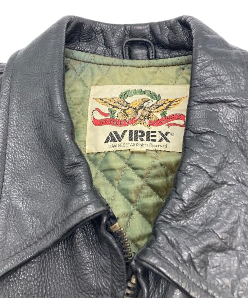 AVIREX（アヴィレックス）AVIREX (アヴィレックス) レザージャケット ブラック サイズ:Mの古着・服飾アイテム