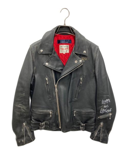 Lewis Leathers（ルイスレザース）Lewis Leathers (ルイスレザース) COMME des GARCONS (コムデギャルソン) ライトニングダブルライダースジャケット ブラック サイズ:38の古着・服飾アイテム