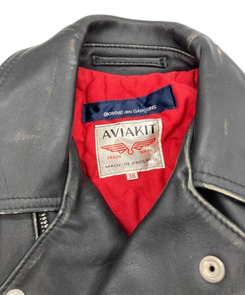 Lewis Leathers（ルイスレザース）Lewis Leathers (ルイスレザース) COMME des GARCONS (コムデギャルソン) ライトニングダブルライダースジャケット ブラック サイズ:38の古着・服飾アイテム