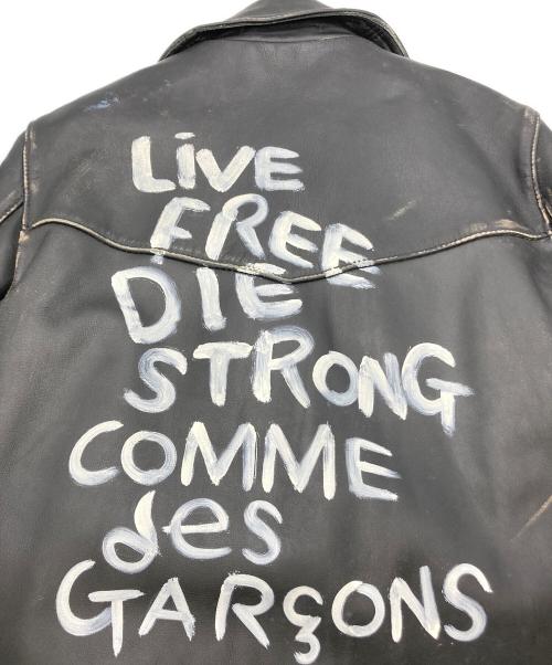 Lewis Leathers（ルイスレザース）Lewis Leathers (ルイスレザース) COMME des GARCONS (コムデギャルソン) ライトニングダブルライダースジャケット ブラック サイズ:38の古着・服飾アイテム