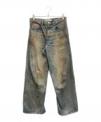 NVRFRGTネヴァーフォーゲット）の古着「3D ツイステッド ワイド レッグ ジーンズ デニム パンツ」｜インディゴ