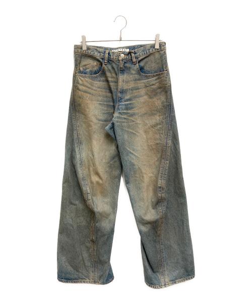 NVRFRGT（ネヴァーフォーゲット）NVRFRGT (ネヴァーフォーゲット) 3D ツイステッド ワイド レッグ ジーンズ デニム パンツ インディゴ サイズ:2の古着・服飾アイテム